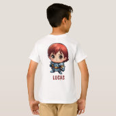 Cute Comic Kid Knight Character Custom T-Shirt (Achterkant volledig)