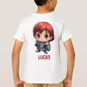 Cute Comic Kid Knight Character Custom T-Shirt (Achterkant)