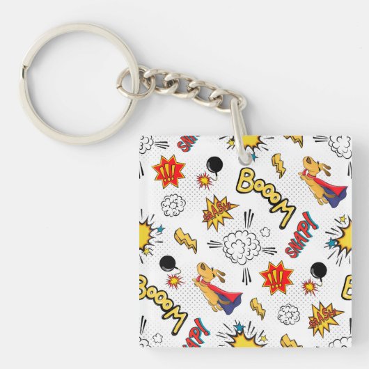 Cute Comic Pattern  Sleutelhanger (voorkant)