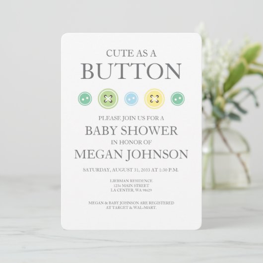 Cute comme un bouton Invitation Unisex (Debout devant)