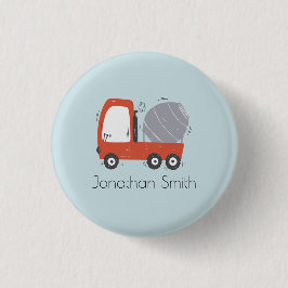Cute Concrete Mixer Illustratie Aangepast Ronde Button 3,2 Cm