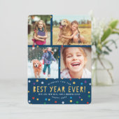 Cute Confetti Nouvel An Vacances Cartes photos (Debout devant)