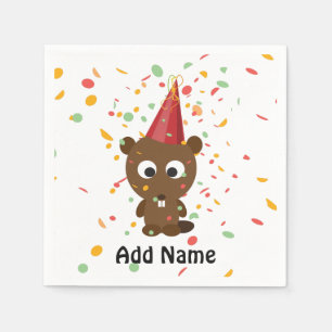 Cute Confetti Party Beaver Servetten
