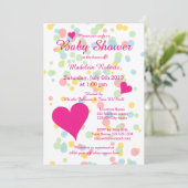 Cute confetti point bébé invitations de douche fil (Debout devant)