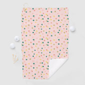 Cute Confetti Polka Dots Pattern Blush Green Golfhanddoek (Insitu)