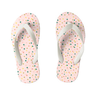 Cute Confetti Polka Dots Pattern Blush Green Kinder Teenslippers