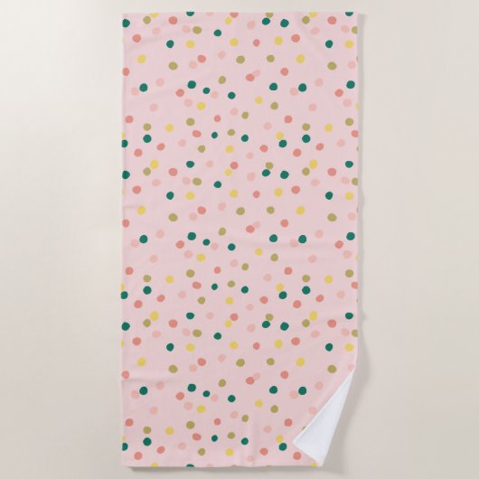 Cute Confetti Polka Dots Pattern Blush Green Strandlaken (Voorkant)