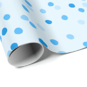 Cute Confetti Polka Dots Pattern in Blue Cadeaupapier (Rol Hoek)