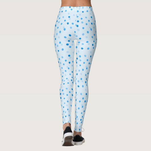 Cute Confetti Polka Dots Pattern in Blue Leggings (Achterkant)