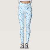 Cute Confetti Polka Dots Pattern in Blue Leggings (Voorkant)