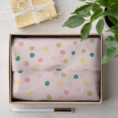 Cute Confetti Polka Dots Pattern roze Green Tissuepapier (Geschenk)