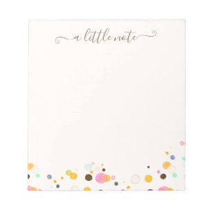 Cute Confetti Signature Script Note Kaart Notitieblok