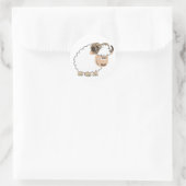Cute Confident Cartoon Ram Ronde Sticker (Tas)
