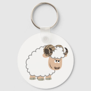 Cute Confident Cartoon Ram Sleutelhanger