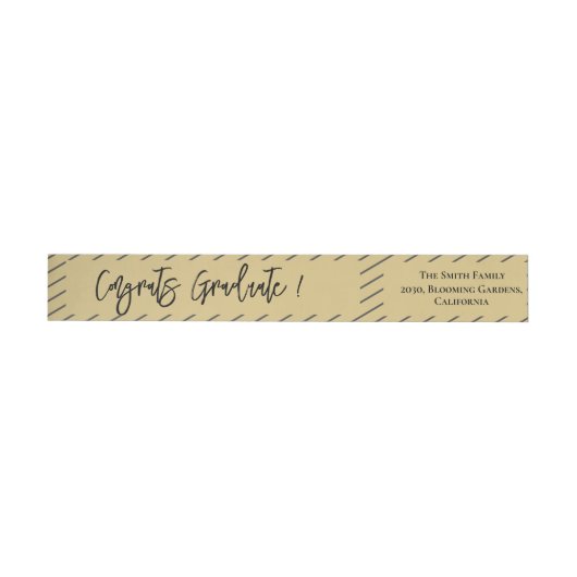 Cute Congrats Afstuderen Brown Stripes Scripts (Individueel)