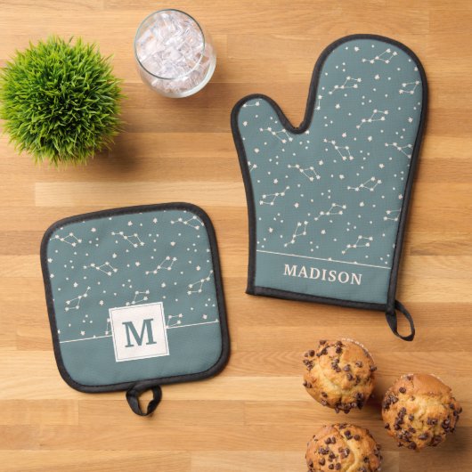 Cute Constellation Sky Pattern Ovenwant & Pannenlap Set (Top down)
