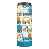 Cute Construction Diggers Personalized Thermosbeker (Achterkant)