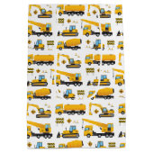 Cute Construction Dump Trucks Party Gifts Medium Cadeauzakje (Achterkant)