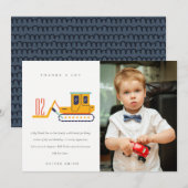 Cute Construction Fork Lift Photo Any Age Birthday Bedankkaart (Voorkant / Achterkant)