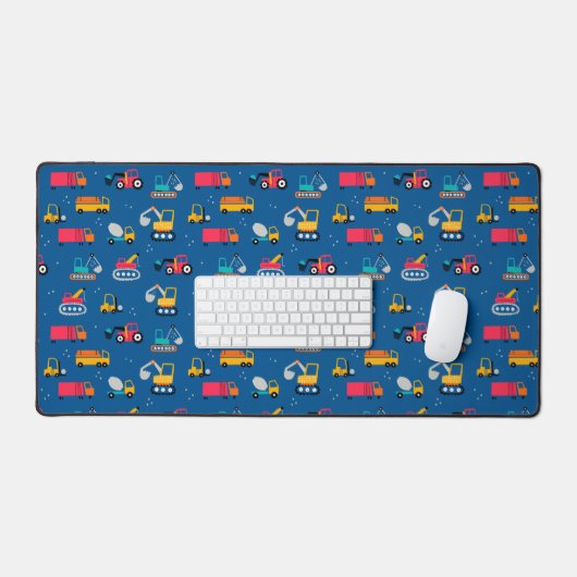 Cute Construction Movers Pattern Bureaumat (Keyboard & Muis)