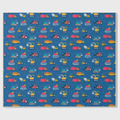 Cute Construction Movers Pattern Cadeaupapier (Vlak)