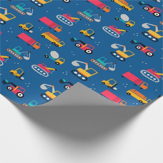 Cute Construction Movers Pattern Cadeaupapier (Hoek)