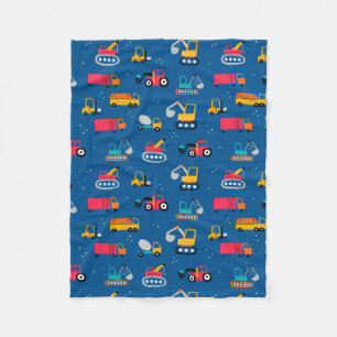 Cute Construction Movers Pattern Fleece Deken