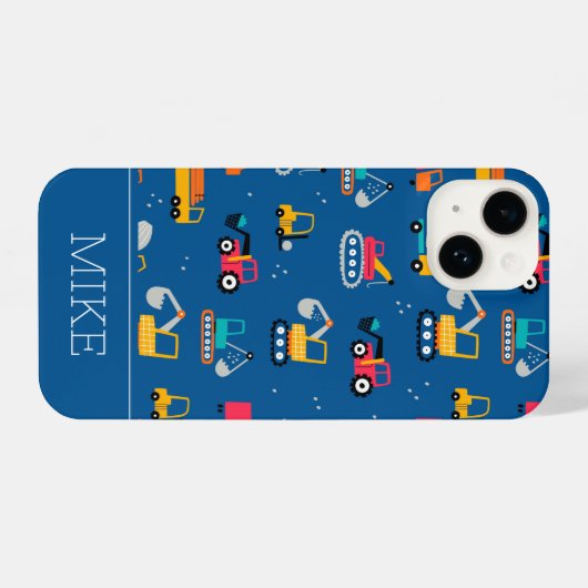 Cute Construction Movers Pattern iPhone Hoesje (Achterkant horizontaal)