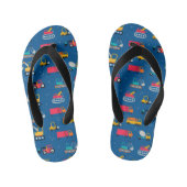 Cute Construction Movers Pattern Kinder Teenslippers (Voetbed)