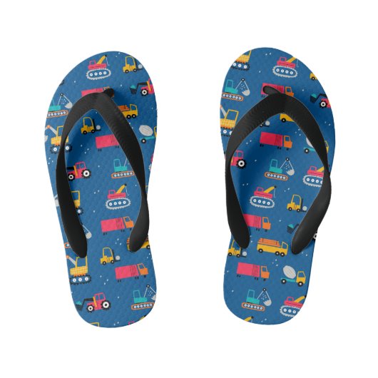 Cute Construction Movers Pattern Kinder Teenslippers (Voetbed)