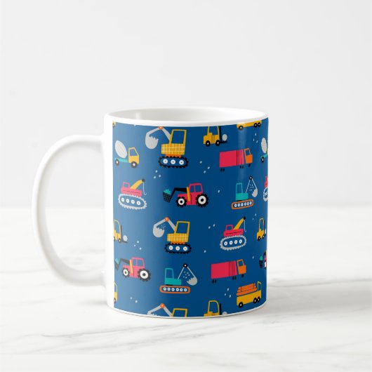 Cute Construction Movers Pattern Koffiemok (Links)