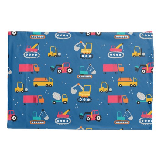 Cute Construction Movers Pattern Kussensloop (Achterkant)