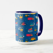 Cute Construction Movers Pattern Mok (Voorkant rechts)