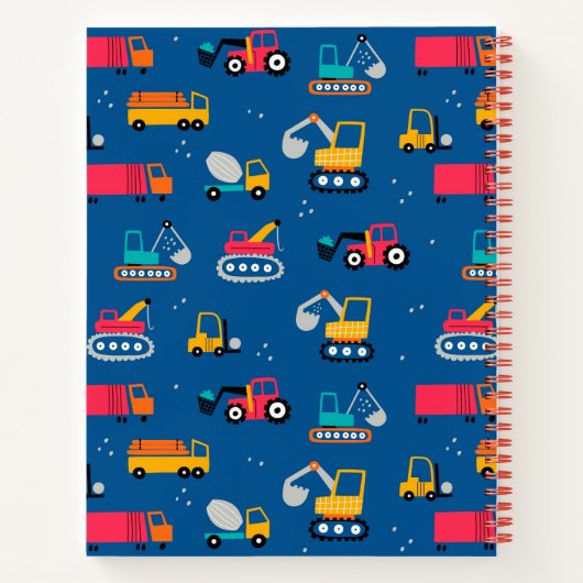 Cute Construction Movers Pattern Notitieboek (Achterkant)