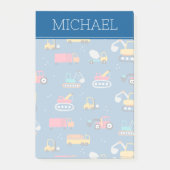 Cute Construction Movers Pattern Post-it® Notes (Voorkant)