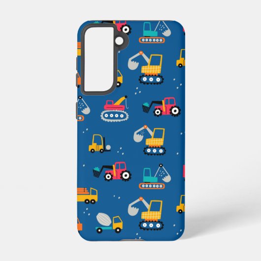 Cute Construction Movers Pattern Samsung Galaxy Hoesje (Achterkant)