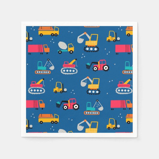Cute Construction Movers Pattern Servet (Voorkant)