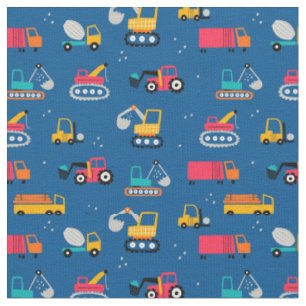 Cute Construction Movers Pattern Stof