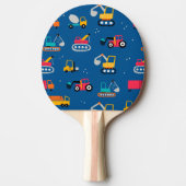 Cute Construction Movers Pattern Tafeltennisbatje (Voorkant)