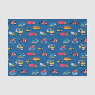 Cute Construction Movers Pattern Tissuepapier