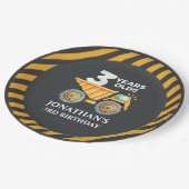 Cute Construction Party for 3rd Birthday Kids Papieren Bordje (Gekanteld)