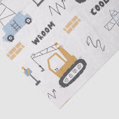 Cute Construction Site Bricks Crane Digger Kinder Tissuepapier (Detail)