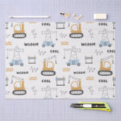 Cute Construction Site Bricks Crane Digger Kinder Tissuepapier (Craft)