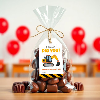 Cute Construction Truck - Kids Classroom Valentine Cadeaulabel