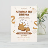 Cute Cookie à thème 1er anniversaire Invitation (Debout devant)