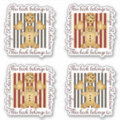 Cute Cookie Gingerbrood Man Bookplaat Sticker (Voorkant)