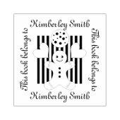 Cute Cookie Gingerbrood Man Cartoon Kinder Bookpla Rubberstempel (Afrduk)