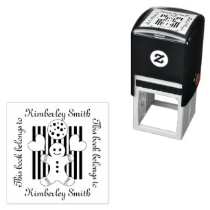 Cute Cookie Gingerbrood Man Dit boek behoort tot Zelfinktende Stempel