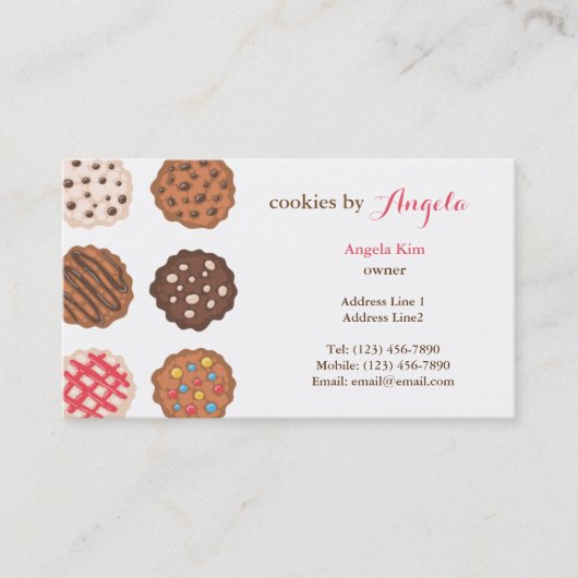 Cute Cookies Cookie Business Bakery Carte de visit (Devant)