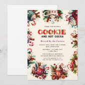 Cute Cookies et cacao Fête Invitation (Devant / Derrière)